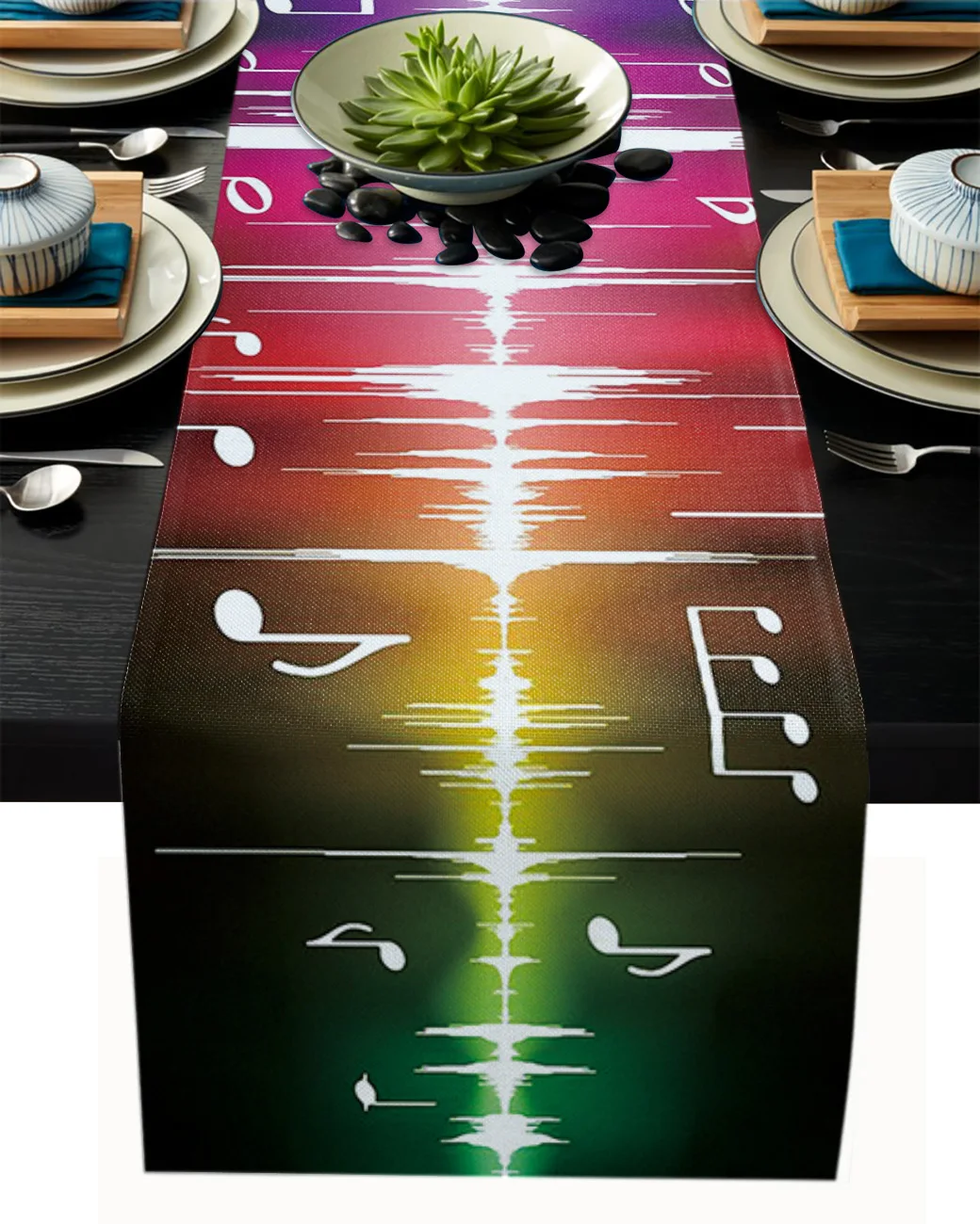 Music Jumping Notes Table Runner Luxury Home Dining Table Coffee Table Holiday Wedding Decor Party Table Runner 
Music Jumping Notes Table Runner Luxury Home Dining Table Coffee Table Holiday Wedding Decor Party Table Runner