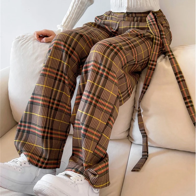 Vintage Oversize Plaid Pants Women 2022 Spring Korean Fashion High Waist Casual Trousers Baggy Sag Wide Leg Pant
Vintage Oversize Plaid Pants Women 2022 Spring Korean Fashion High Waist Casual Trousers Baggy Sag Wide Leg Pant