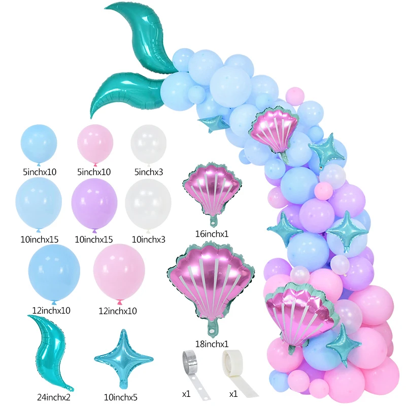 87pcs Mermaid Tail Balloon Garland Girl Mermaid Theme Birthday Party Decorations Supplies Under The Sea Little Mermaid Balloons
87pcs Mermaid Tail Balloon Garland Girl Mermaid Theme Birthday Party Decorations Supplies Under The Sea Little Mermaid Balloons