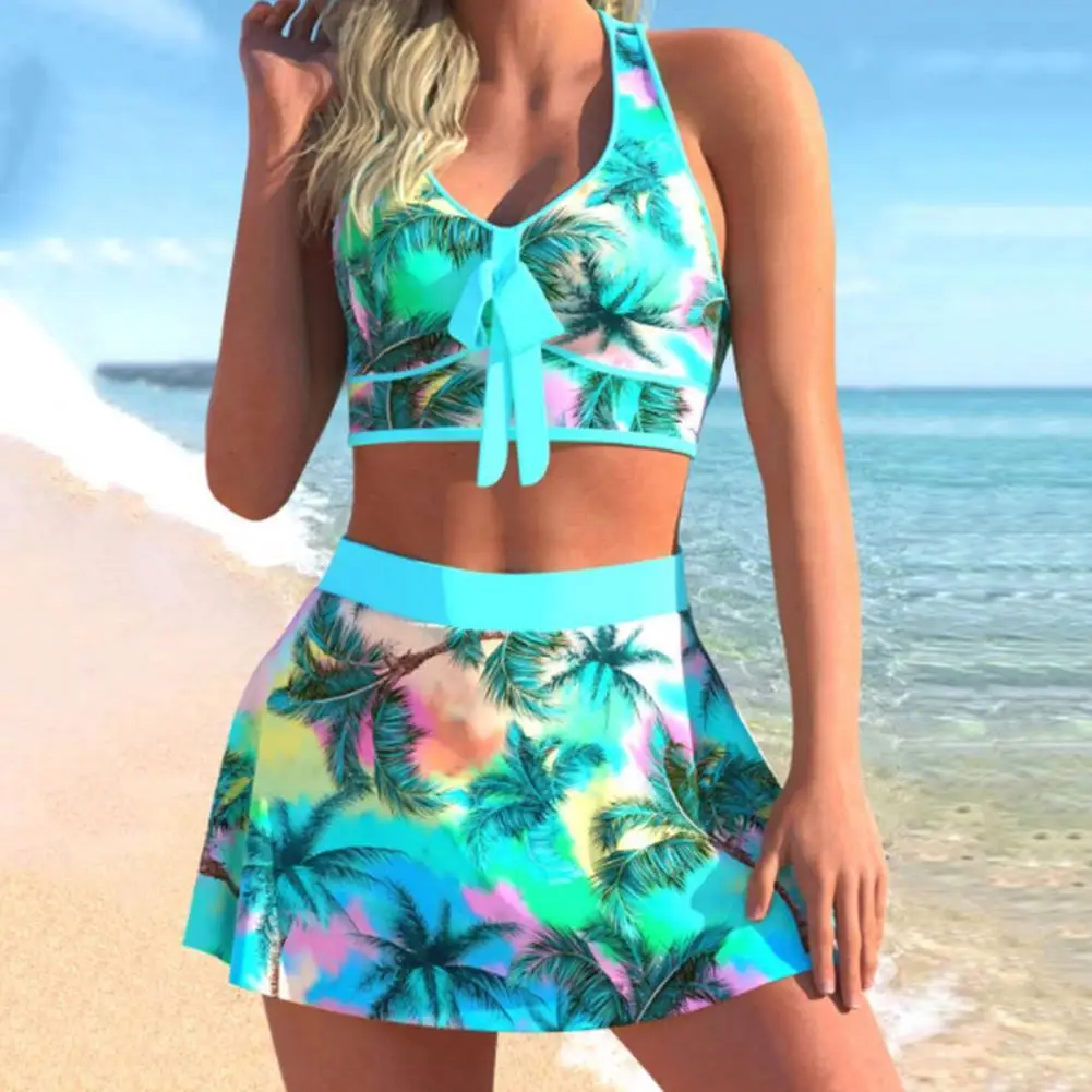 2 Pcs/Set Women Bikini Set Padded Bow-knot Decor Digital Print Contrast Color Conservative Bathing Suit Water Sports Clothes
2 Pcs/Set Women Bikini Set Padded Bow-knot Decor Digital Print Contrast Color Conservative Bathing Suit Water Sports Clothes