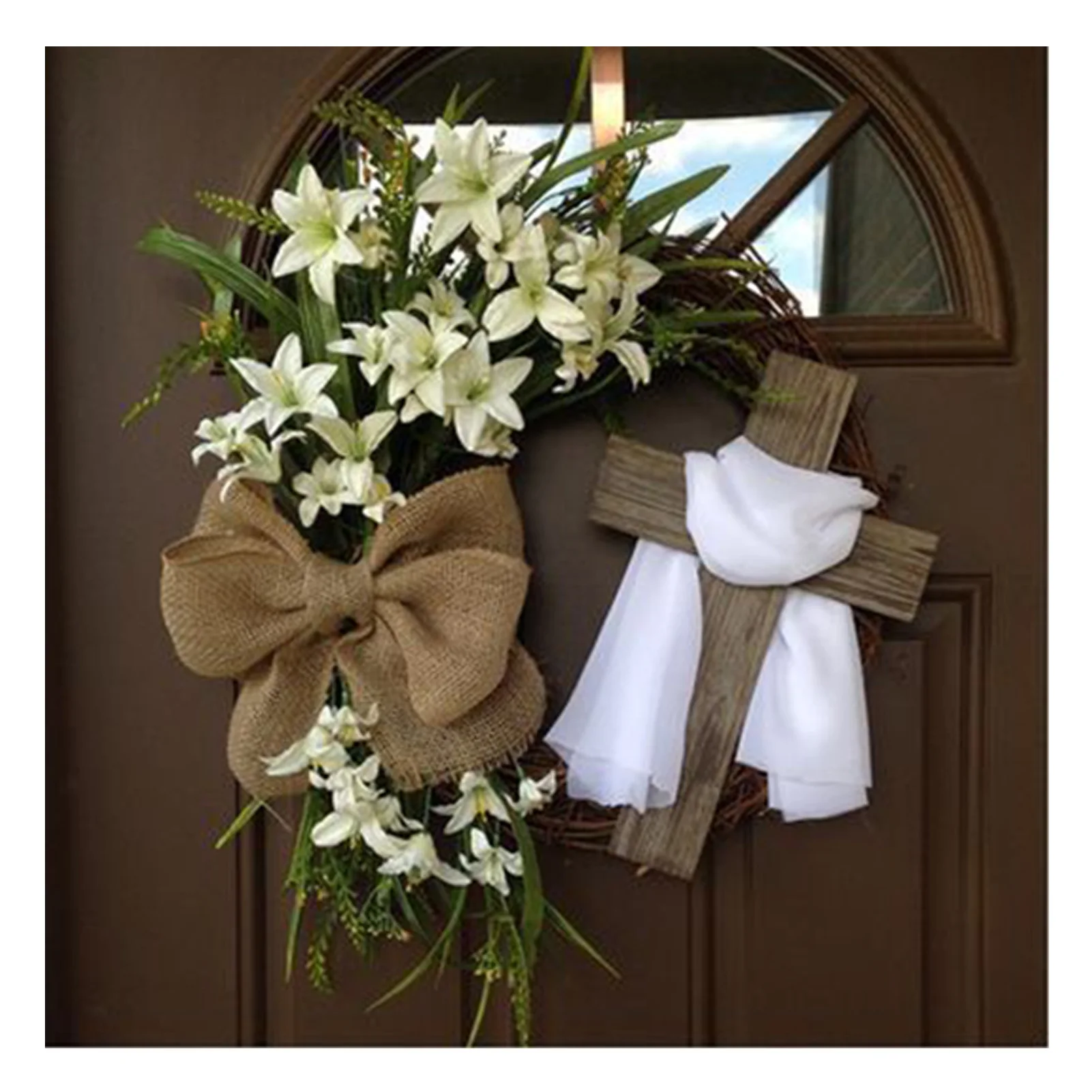 Easter Welcome Cross Wreaths Wooden Religious Decor Wall Porch Sign for Front Door Indoor Wall Window Decor
Easter Welcome Cross Wreaths Wooden Religious Decor Wall Porch Sign for Front Door Indoor Wall Window Decor