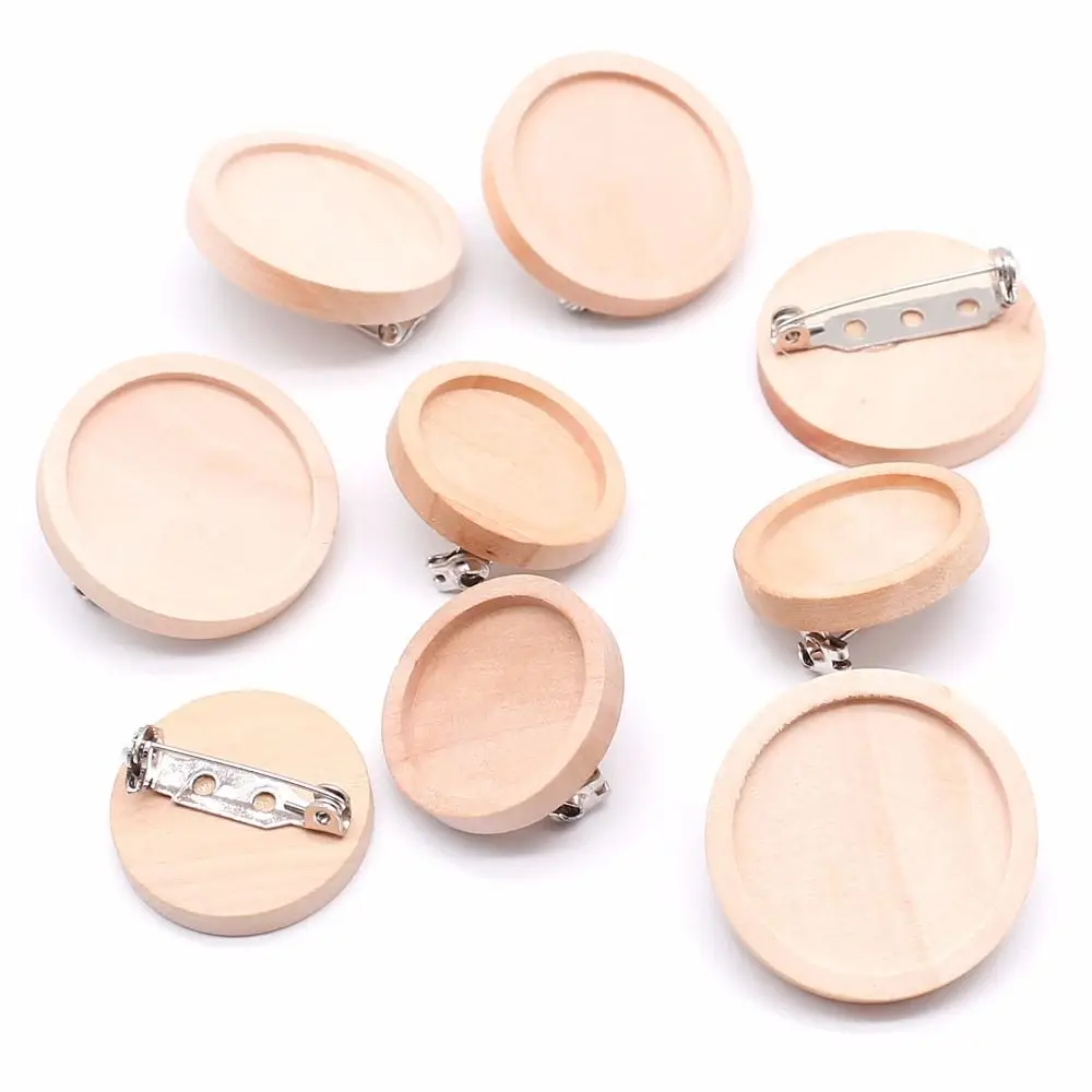5PCS 20/25/30/40mm Dia Round Bezel Tray DIY Brooches Pin Backs Blank Wood Cabochon Brooch Base Settings for Jewelry Making
5PCS 20/25/30/40mm Dia Round Bezel Tray DIY Brooches Pin Backs Blank Wood Cabochon Brooch Base Settings for Jewelry Making