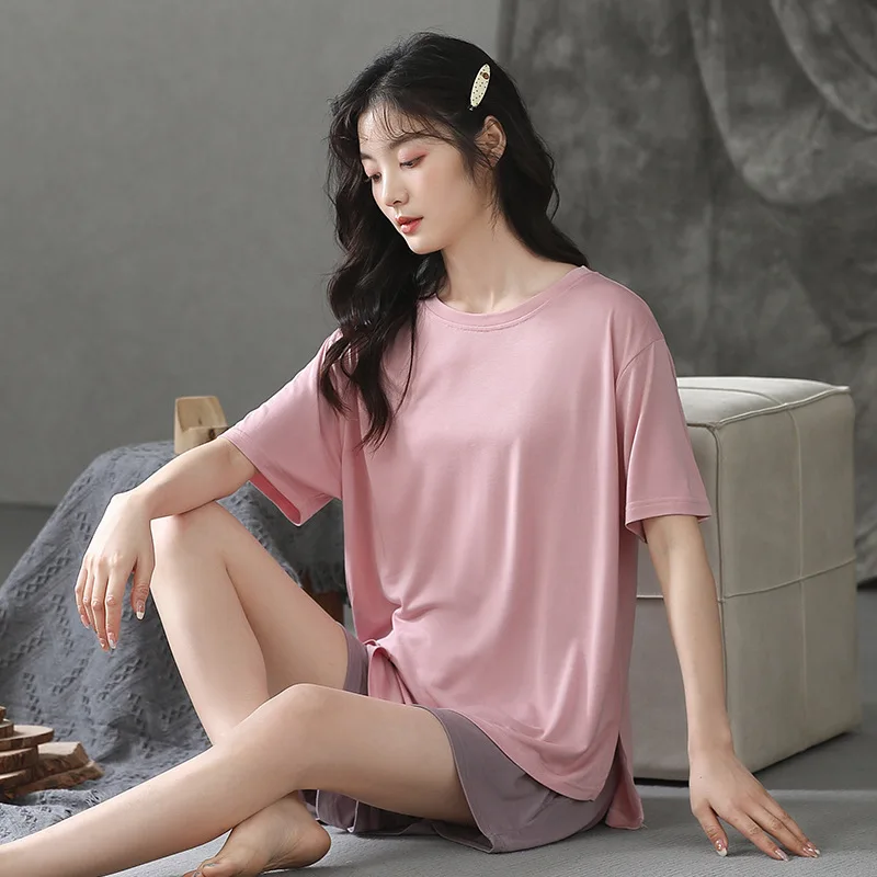 Pajamas Women Summer Short-sleeved Thin Section with Chest Pads Comfortable and High-end Home Suit Can Be Worn Outside Sleepwear
Pajamas Women Summer Short-sleeved Thin Section with Chest Pads Comfortable and High-end Home Suit Can Be Worn Outside Sleepwear