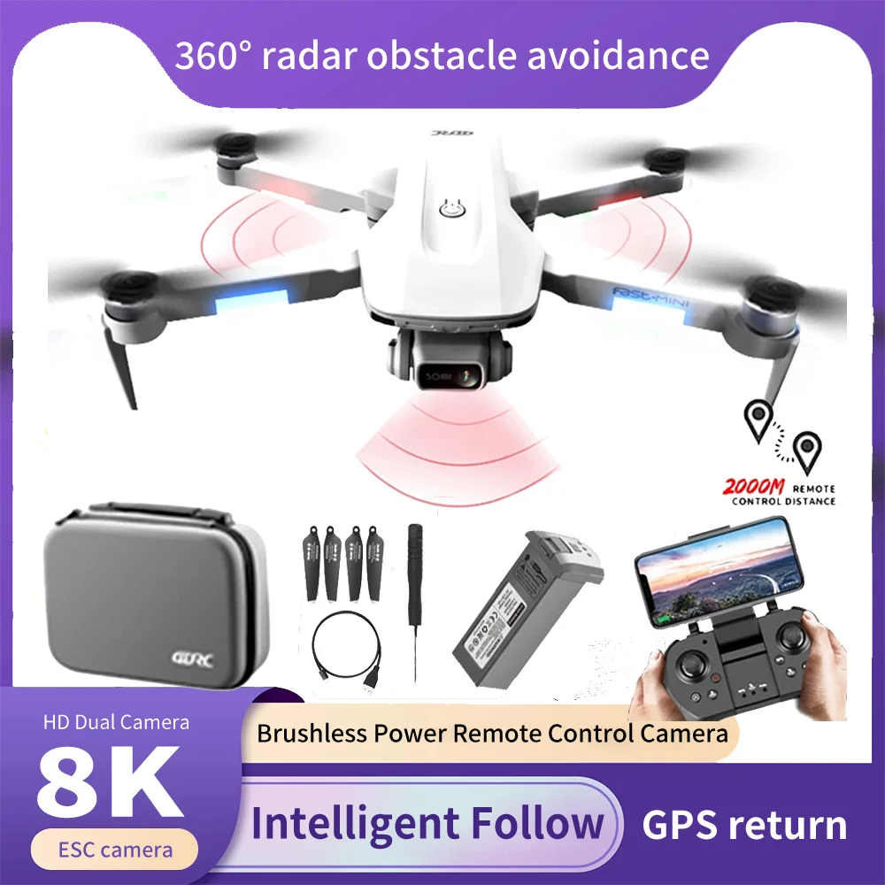 F8 GPS Drone 5G HD 6K Camera Professional 2000m Image Transmission Brushless Motor Foldable Quadcopter RC Dron Gift
F8 GPS Drone 5G HD 6K Camera Professional 2000m Image Transmission Brushless Motor Foldable Quadcopter RC Dron Gift