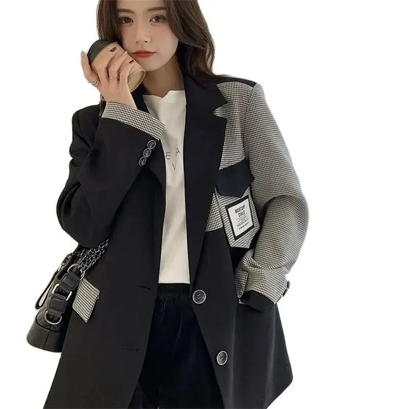 2023 New Stylish Checkered color blocking Blazer Jacket Women's Clothing Spring Autumn Casual Blazers Suit Coats Girls Top BC300
2023 New Stylish Checkered color blocking Blazer Jacket Women's Clothing Spring Autumn Casual Blazers Suit Coats Girls Top BC300