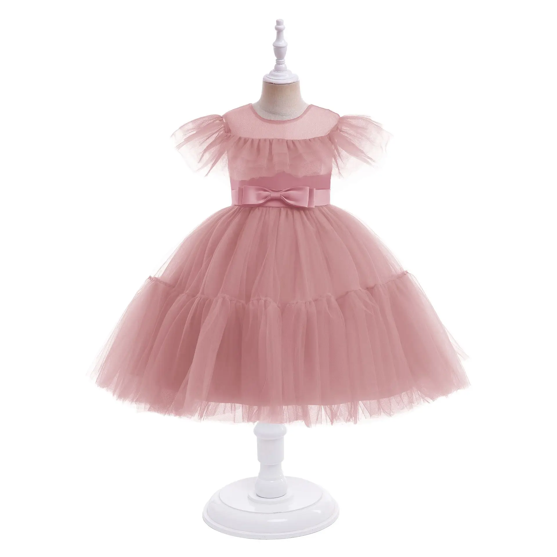 Summer Girls Tulle Dresses For Kids 4-7 Year Flower Birthday Satin Bow Princess Wedding Gown Children Party Wear
Summer Girls Tulle Dresses For Kids 4-7 Year Flower Birthday Satin Bow Princess Wedding Gown Children Party Wear
