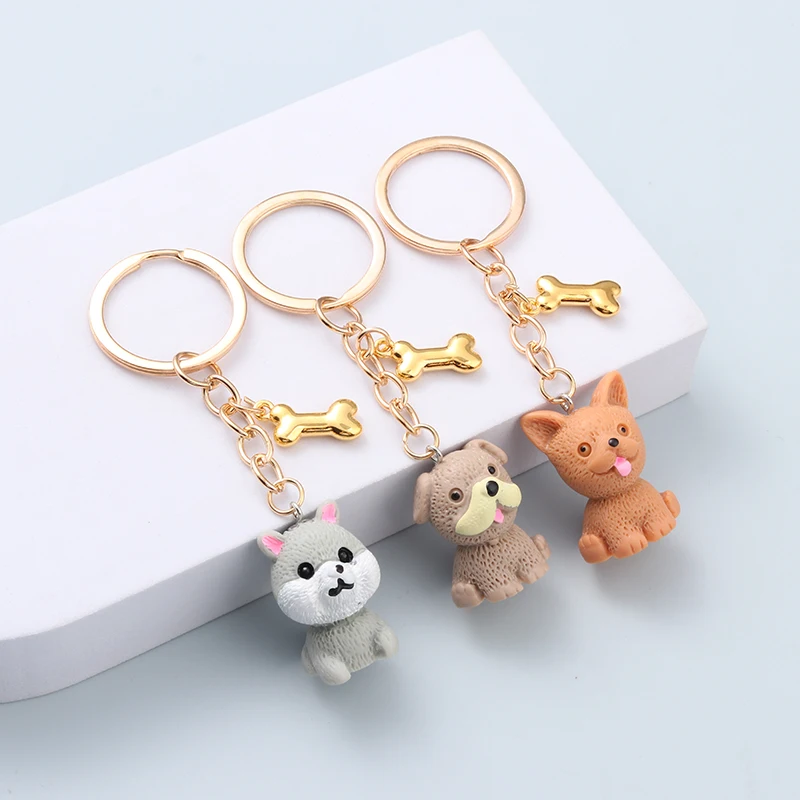 Resin Cute Dog Pet Keychains Gold Metal Bone Aniamls For Boys Girls Friendship Birthday Gift Handmade DIY Jewelry
Resin Cute Dog Pet Keychains Gold Metal Bone Aniamls For Boys Girls Friendship Birthday Gift Handmade DIY Jewelry