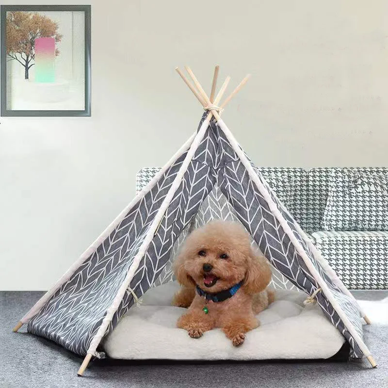 Pet Tent House Cat Dog Bed Portable Cats Teepee Pet Washable Tent with Thick Cushion Sofa for Dog Puppy Canvas Pet Tent Supplies
Pet Tent House Cat Dog Bed Portable Cats Teepee Pet Washable Tent with Thick Cushion Sofa for Dog Puppy Canvas Pet Tent Supplies