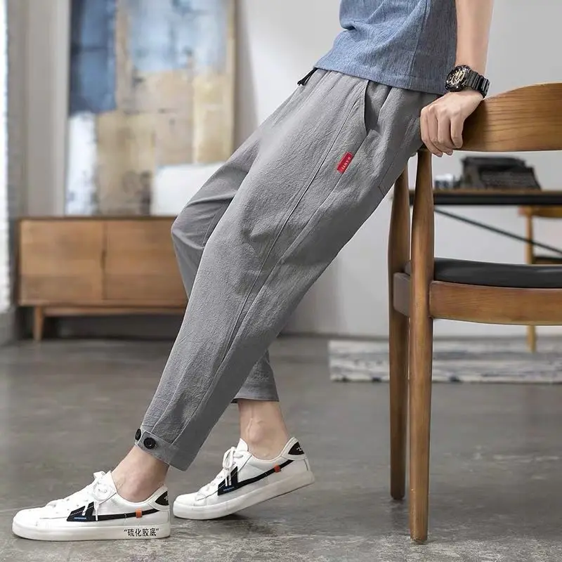 2023 Summer Men's Casual Pants Cotton Linen Trousers Breathable Loose Shorts Straight Pants Streetwear
2023 Summer Men's Casual Pants Cotton Linen Trousers Breathable Loose Shorts Straight Pants Streetwear