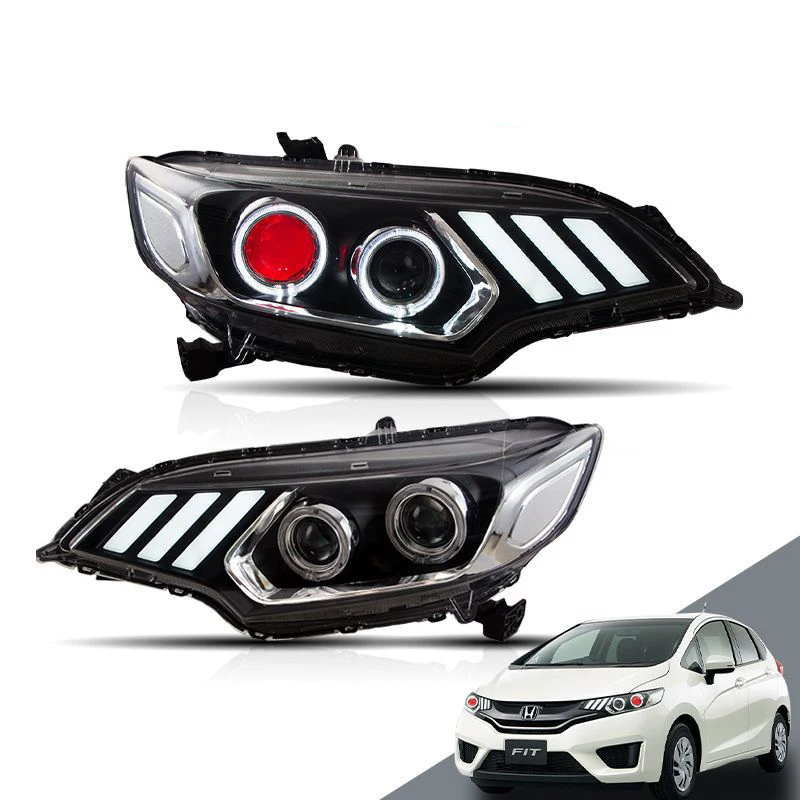 double lens xenon light Led Headlight For Honda Fit gk5 headlight assembly modified LED angel eye For Mustang 2014-2020
double lens xenon light Led Headlight For Honda Fit gk5 headlight assembly modified LED angel eye For Mustang 2014-2020