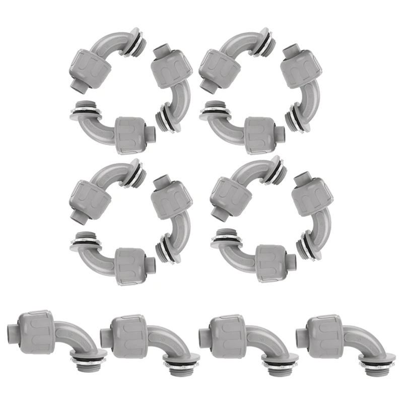 1/2 Inch Liquid Tight Connector PVC Flexible Electrical Conduit Fittings 90 Degree Conduit Connector Fittings(16 Pieces)
1/2 Inch Liquid Tight Connector PVC Flexible Electrical Conduit Fittings 90 Degree Conduit Connector Fittings(16 Pieces)