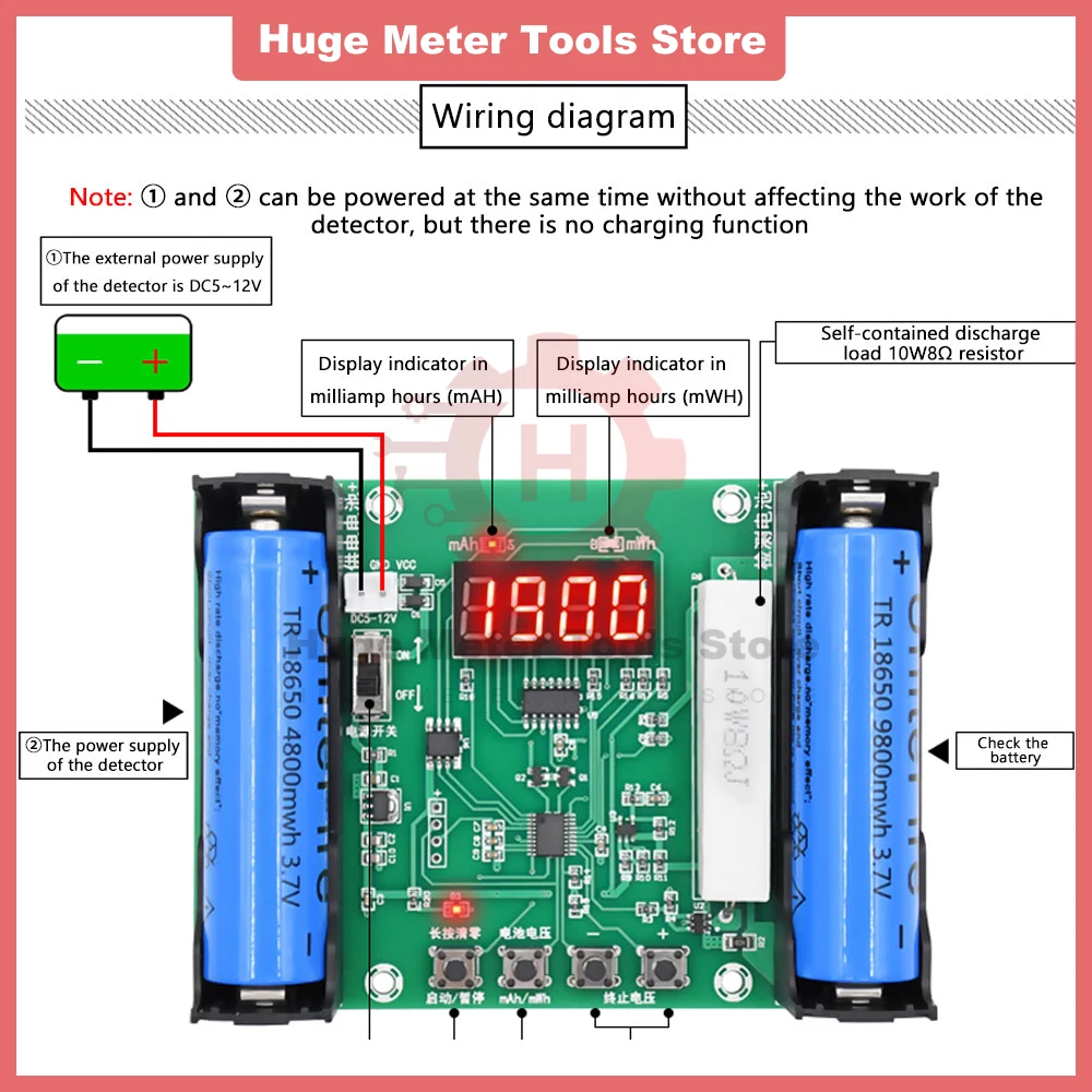 XH-M240 18650 Lithium Battery Capacity Tester Module High Precision MaH/mwH Digital Measurement Battery Monitor
XH-M240 18650 Lithium Battery Capacity Tester Module High Precision MaH/mwH Digital Measurement Battery Monitor