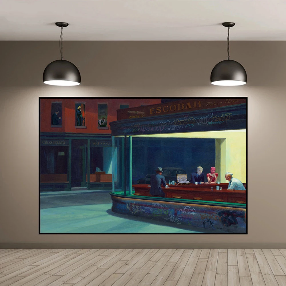 Nighthawks by Edward Hopper Wall Art Paintings Funny Mask Art Canvas Posters and Prints Wall Pictures for Living Room Home Decor
Nighthawks by Edward Hopper Wall Art Paintings Funny Mask Art Canvas Posters and Prints Wall Pictures for Living Room Home Decor
