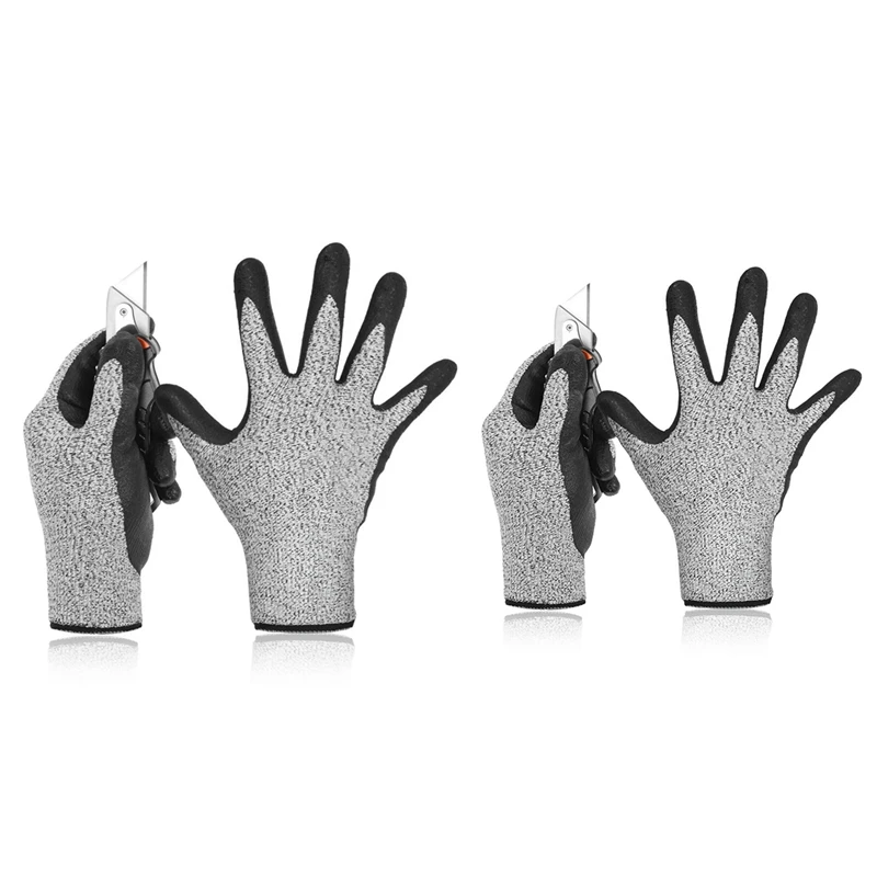 2 Pairs Level 5 Cut Resistant Gloves 3D Comfort Stretch Fit, Durable Power Grip Foam Nitrile, S & L
2 Pairs Level 5 Cut Resistant Gloves 3D Comfort Stretch Fit, Durable Power Grip Foam Nitrile, S & L