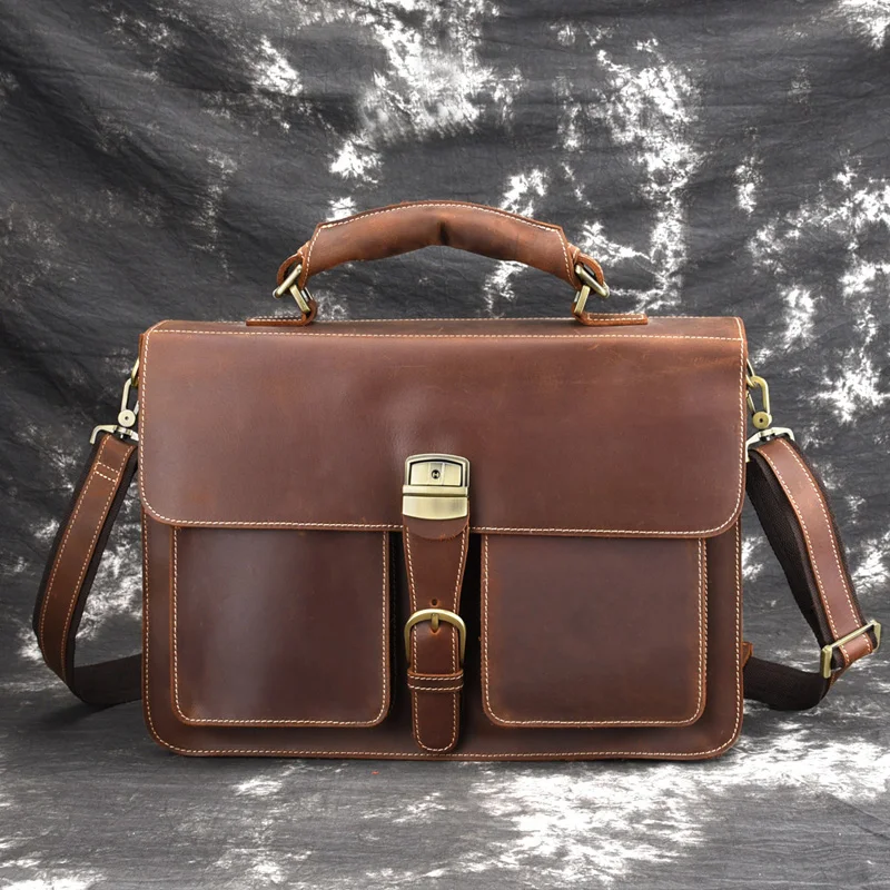 European and American retro leather men's large-capacity briefcase head laptop bag Crazy Horse leather 16-inch computer
European and American retro leather men's large-capacity briefcase head laptop bag Crazy Horse leather 16-inch computer