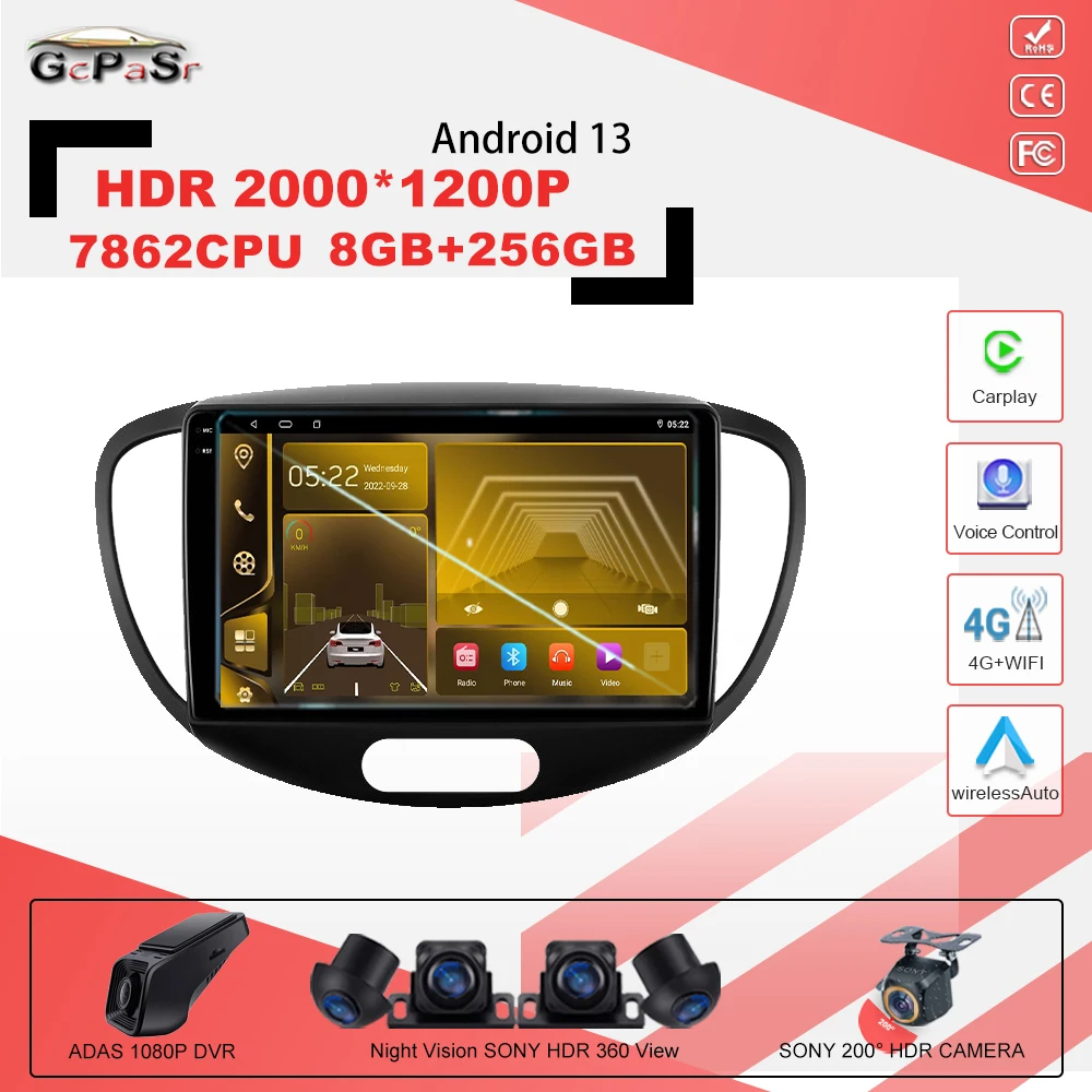Автомобильный Android 13 для Hyundai i10 2007-2013, автомобильное радио, GPS-навигация, CarPlay, Wi-Fi, IPS, мультимедийный проигрыватель, 2din, DVD, Φ, Wi-Fi, BT 7862CPU
Автомобильный Android 13 для Hyundai i10 2007-2013, автомобильное радио, GPS-навигация, CarPlay, Wi-Fi, IPS, мультимедийный проигрыватель, 2din, DVD, Φ, Wi-Fi, BT 7862CPU