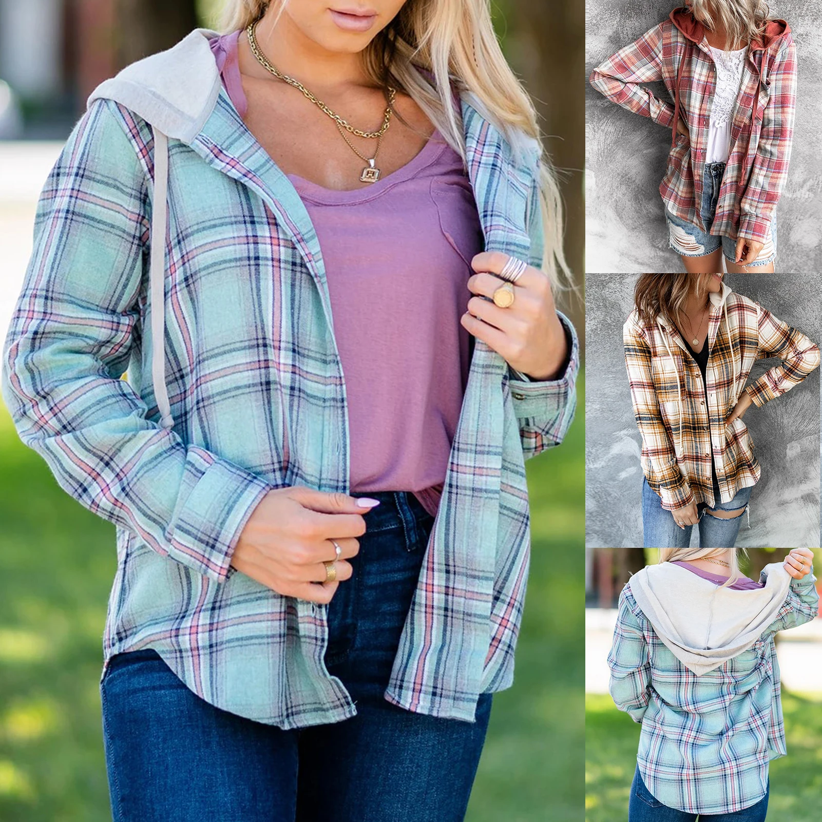 2023 New Loose Design Cotton Plaid Hoodie Shirt Women Young Long Sleeve Blouses Casual Shirts Lady Baggy Tops Clothes Blusas топ
2023 New Loose Design Cotton Plaid Hoodie Shirt Women Young Long Sleeve Blouses Casual Shirts Lady Baggy Tops Clothes Blusas топ