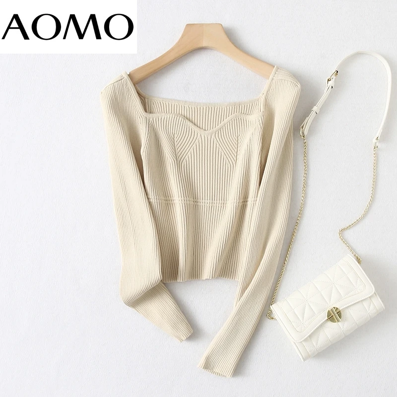 AOMO Women 2021 Sexy Square Collar Knitted Sweater Jumper Female Pullovers Chic Tops YU116A
AOMO Women 2021 Sexy Square Collar Knitted Sweater Jumper Female Pullovers Chic Tops YU116A