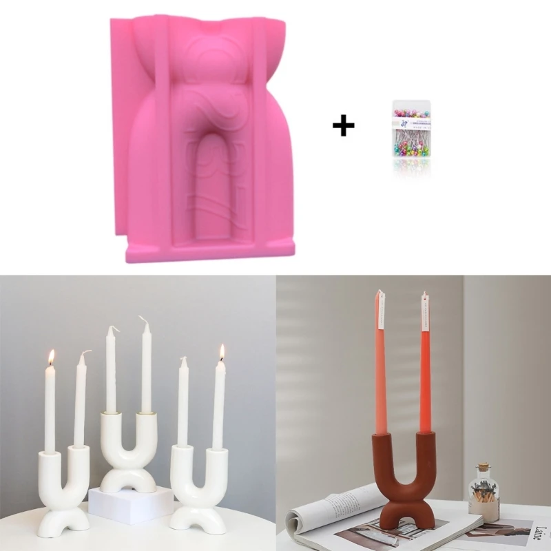 

Tealight Candle Holder Resin Mold,Candlestick Silicone Mold U-Epoxy Resin Casting Mold for Candy Box Home Table Decor