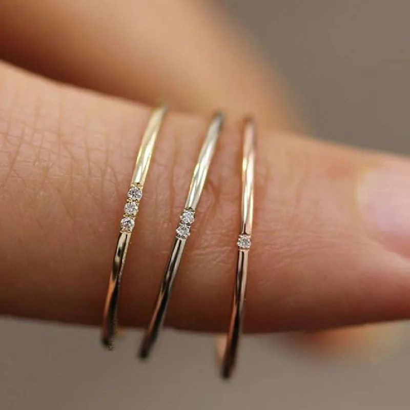Tarnish Free 2021 New Minimalist 316L Stainless Steel 18k Gold Plated One Two Three AAA Zircon Paved Gold Rings for Women
Tarnish Free 2021 New Minimalist 316L Stainless Steel 18k Gold Plated One Two Three AAA Zircon Paved Gold Rings for Women