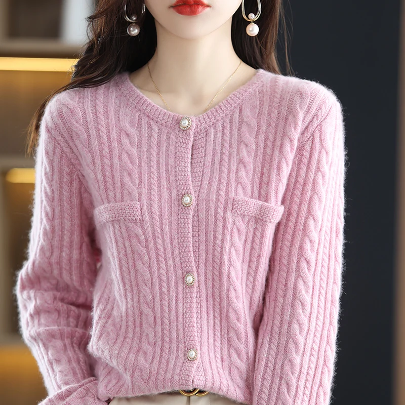 2022 Women's long-sleeved 100% cashmere wool sweater high-end comfortable O-neck knitted women's cardigan coat sweater solid New
2022 Women's long-sleeved 100% cashmere wool sweater high-end comfortable O-neck knitted women's cardigan coat sweater solid New