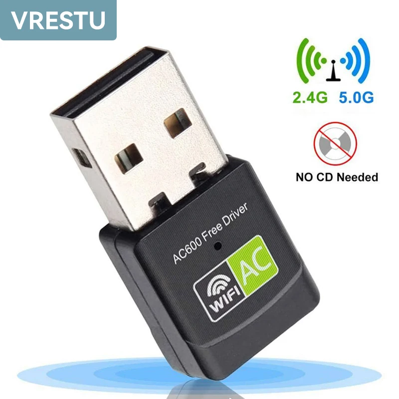 

Free Driver USB Wifi Adapter 600Mbps Wi fi Adapter 5Ghz Antenna USB2.0 Ethernet PC WiFi Adapter Lan USB Dongle AC Wifi Receiver