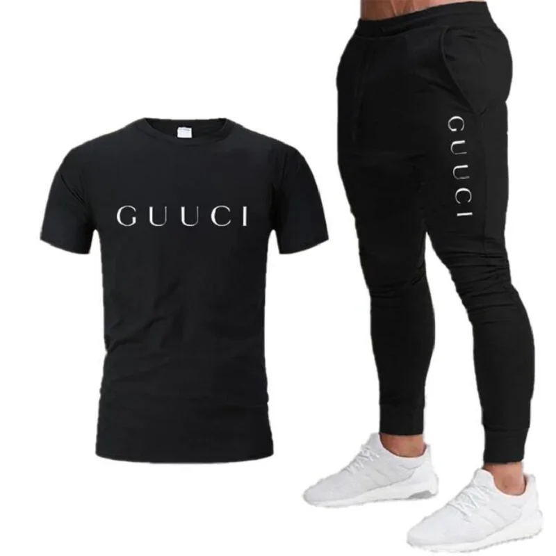 2023 Summer Men's Tracksuit Suit Brand Short Sleeve T-Shirt + Trousers 2 Piece Sets Fitness Jogging Sports Pants Sportswear Suit
2023 Summer Men's Tracksuit Suit Brand Short Sleeve T-Shirt + Trousers 2 Piece Sets Fitness Jogging Sports Pants Sportswear Suit