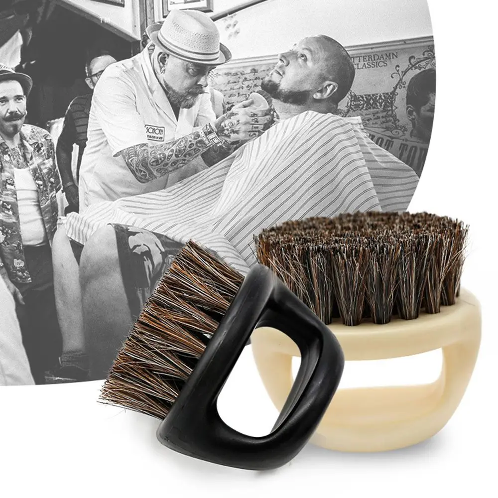 

Портативная Парикмахерская щетина лошади, Мужская кисть для бритья, дизайн кольца, уход, парикмахерские кисти для бороды