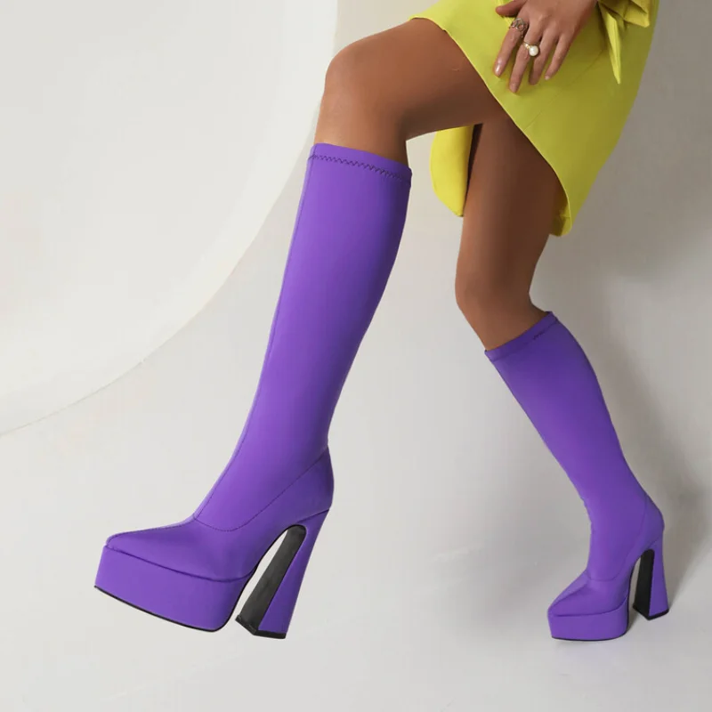 spring and autumn fashion Europe and America new Pointed Toe Square heel Stretch Boots Knee-High Heel height14cm plus size 34-45
spring and autumn fashion Europe and America new Pointed Toe Square heel Stretch Boots Knee-High Heel height14cm plus size 34-45