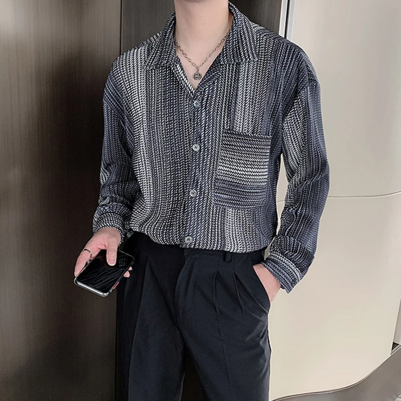 Autumn 2022 Brand New Long Sleeve Men Social Blouse Streetwear Casual Striped Shirts Dress Male Loose Clothes Fashions Tops W266
Autumn 2022 Brand New Long Sleeve Men Social Blouse Streetwear Casual Striped Shirts Dress Male Loose Clothes Fashions Tops W266