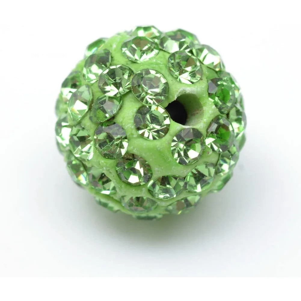 12mm 100pcs Peridot Pave Czech Crystal Rhinestone Disco Ball Clay Spacer Beads Round Polymer Clay Charms Bead for Jewelry Making
12mm 100pcs Peridot Pave Czech Crystal Rhinestone Disco Ball Clay Spacer Beads Round Polymer Clay Charms Bead for Jewelry Making