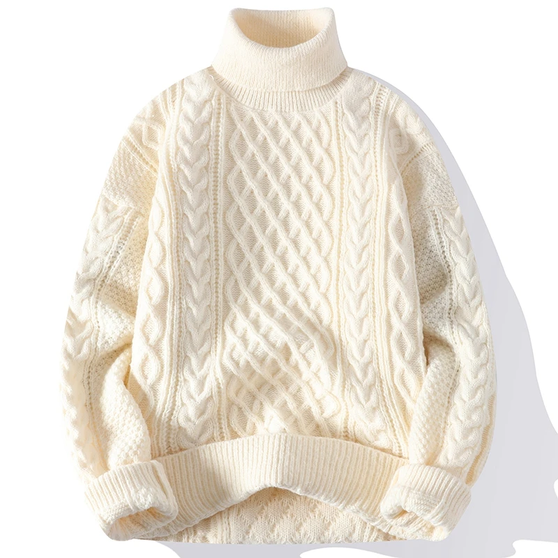 High Quality Men's Turtleneck Twisted Sweater Pullover Solid Color Knit Sweater Casual Loose Jumper Autumn And Winter Warm Knit
High Quality Men's Turtleneck Twisted Sweater Pullover Solid Color Knit Sweater Casual Loose Jumper Autumn And Winter Warm Knit