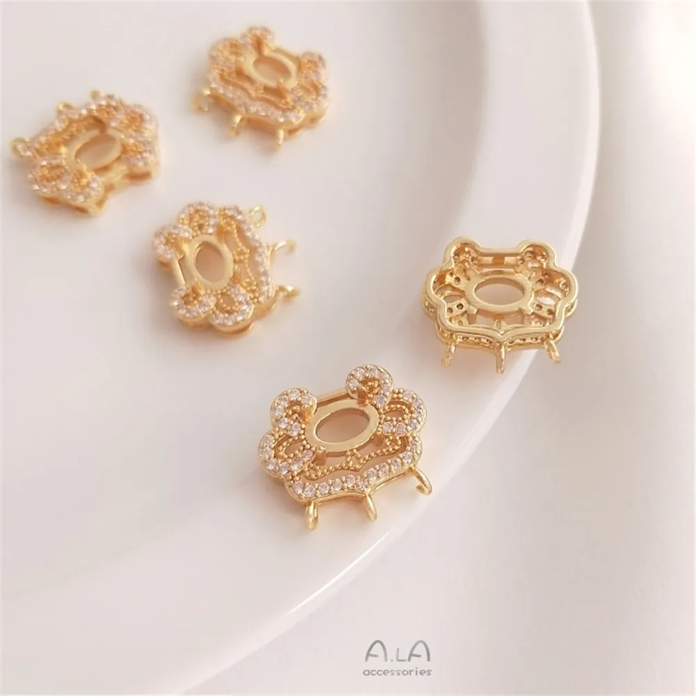 14K Gold Filled Plated Micro-inlaid zircon Ruyi Ping an lock pendant ring face holder hand-hung bell hanging bead changming lock
14K Gold Filled Plated Micro-inlaid zircon Ruyi Ping an lock pendant ring face holder hand-hung bell hanging bead changming lock
