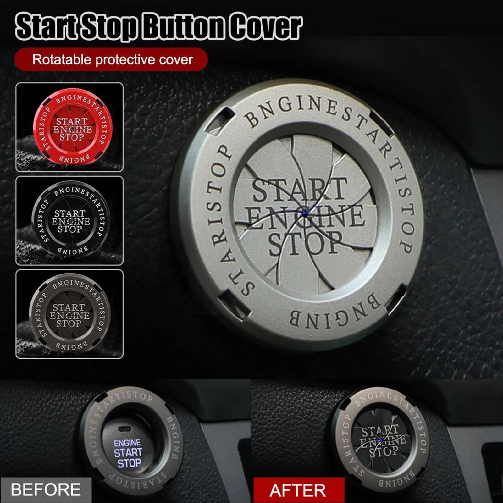 Car Interior Modification One-button Start Button Switch Cover Decoration Motorcycle Start Ignition Protective Rotating G3S9
Car Interior Modification One-button Start Button Switch Cover Decoration Motorcycle Start Ignition Protective Rotating G3S9