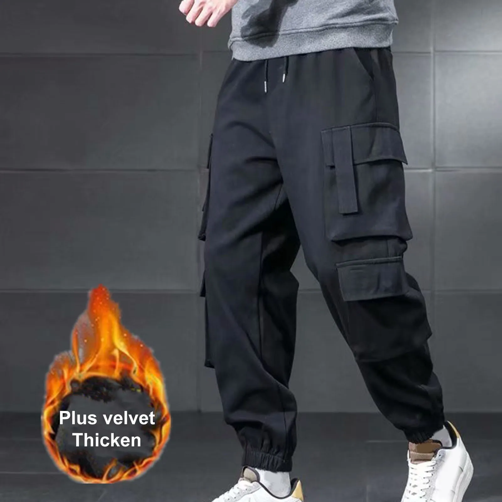 Multi Pockets Cargo Harem Pants Streetwear Hip Hop Fleece Elastic Waist Thicken Casual Male Joggers Trousers pantalones hombre
Multi Pockets Cargo Harem Pants Streetwear Hip Hop Fleece Elastic Waist Thicken Casual Male Joggers Trousers pantalones hombre