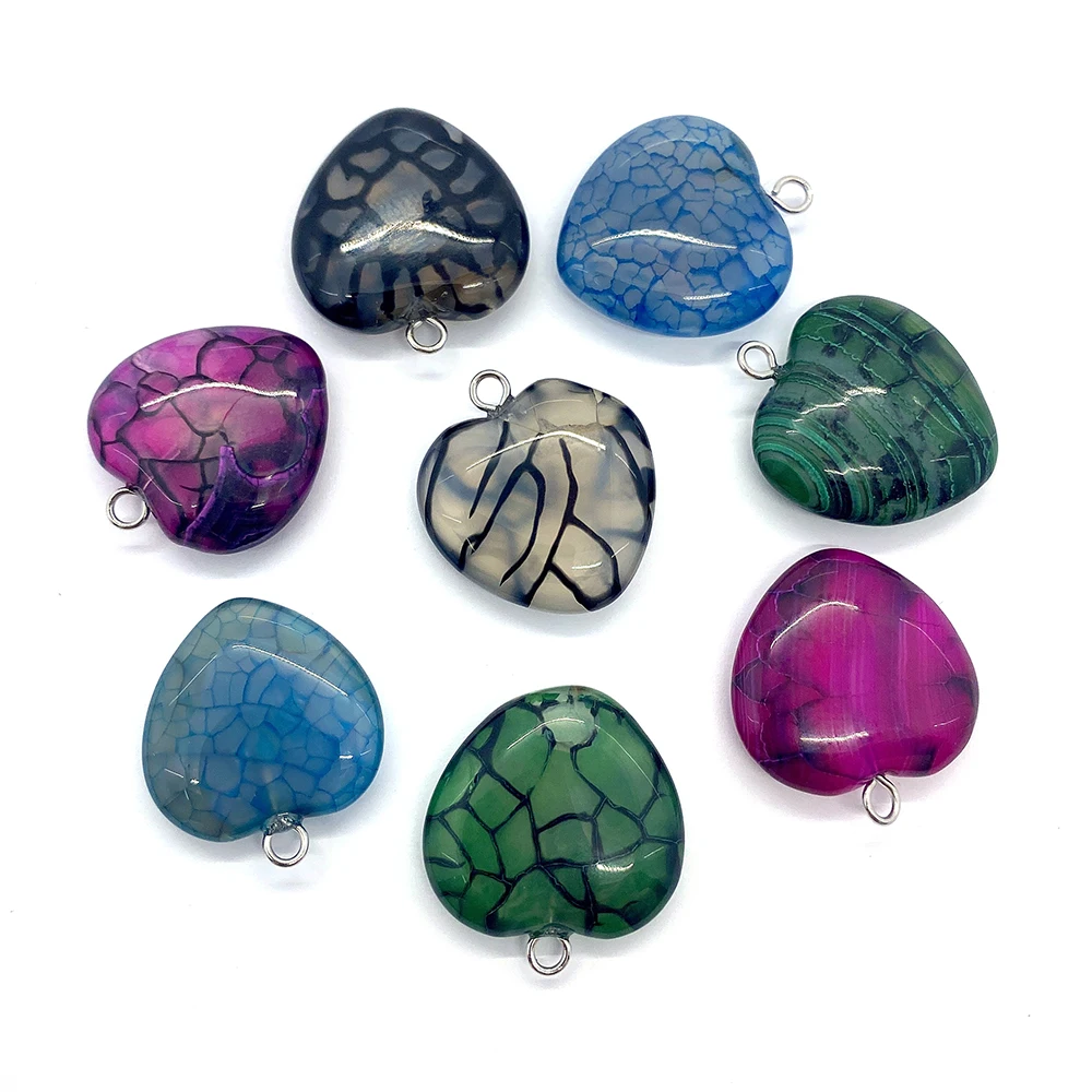 Natural Stone Various Colors Heart Agate Pendant Necklace Accessories Fashion Trend Earrings Accessories Dragon Agate 20mm
Natural Stone Various Colors Heart Agate Pendant Necklace Accessories Fashion Trend Earrings Accessories Dragon Agate 20mm