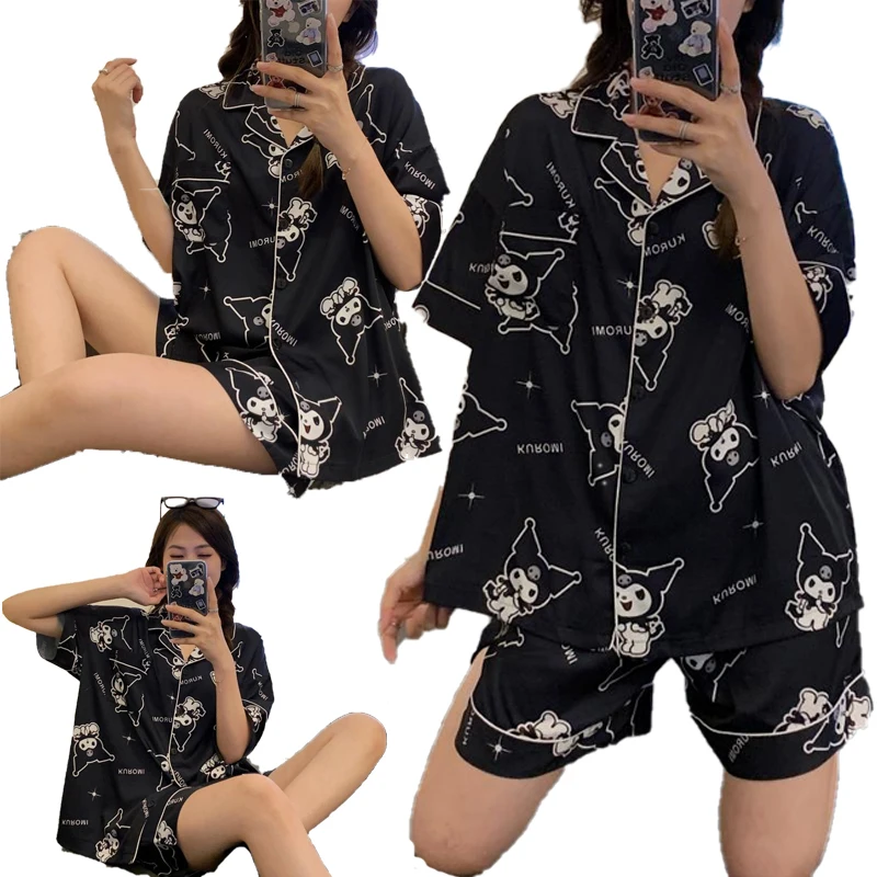 Kawaii Kuromi лед Шелковая пижама с коротким рукавом из искусственного шелка тонкая повседневная домашняя одежда в том же стиле для мужчин и женщ...
Kawaii Kuromi лед Шелковая пижама с коротким рукавом из искусственного шелка тонкая повседневная домашняя одежда в том же стиле для мужчин и женщ...