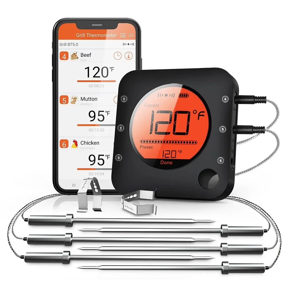 Bluetooth Smoker Wireless Meat With For Oven Grill Food Digital Probes Jinutus Thermometer Cooking 6 Kitchen Thermometer
Bluetooth Smoker Wireless Meat With For Oven Grill Food Digital Probes Jinutus Thermometer Cooking 6 Kitchen Thermometer