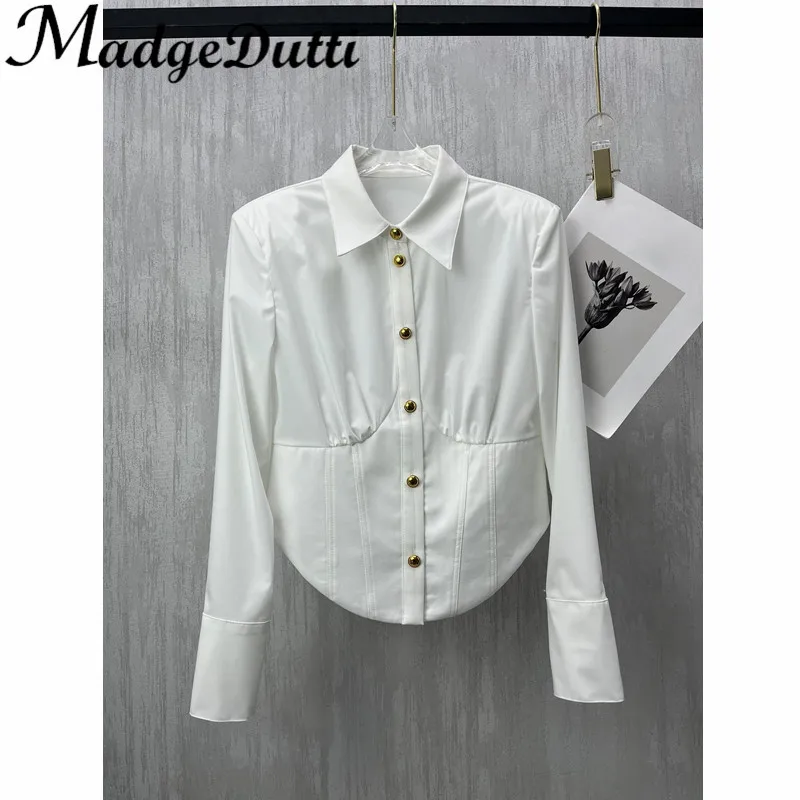 1.14 MadgeDutti 2023 Spring New Temperament Fashion Metal Button Collect Waist Design Hem Asymmetrical Shirt Women
1.14 MadgeDutti 2023 Spring New Temperament Fashion Metal Button Collect Waist Design Hem Asymmetrical Shirt Women