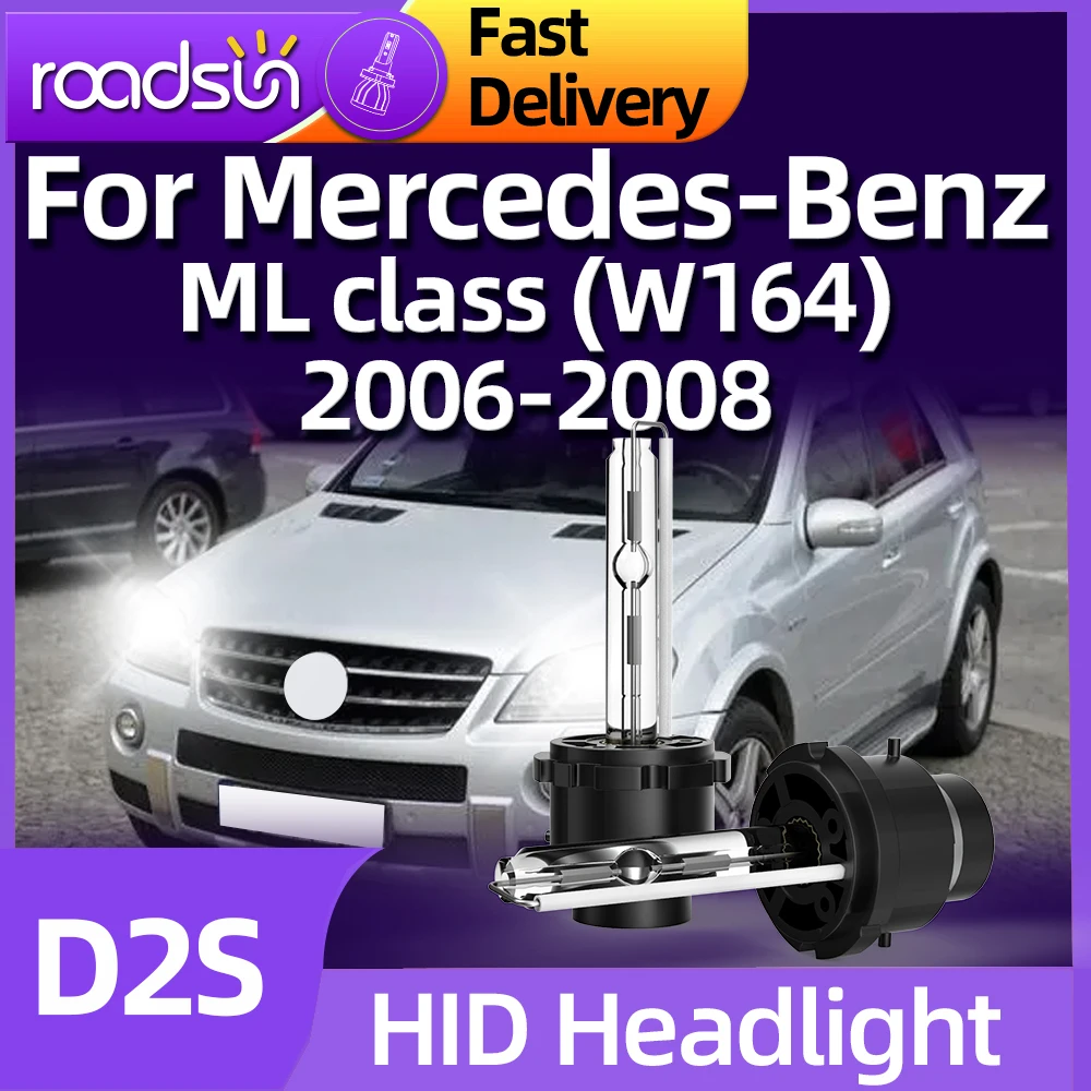 

Roadsun 2Pcs D2S 6000K HID Bulb Xenon Headlight Car Headlamp For Mercedes-Benz ML class (W164) 2006 2007 2008
