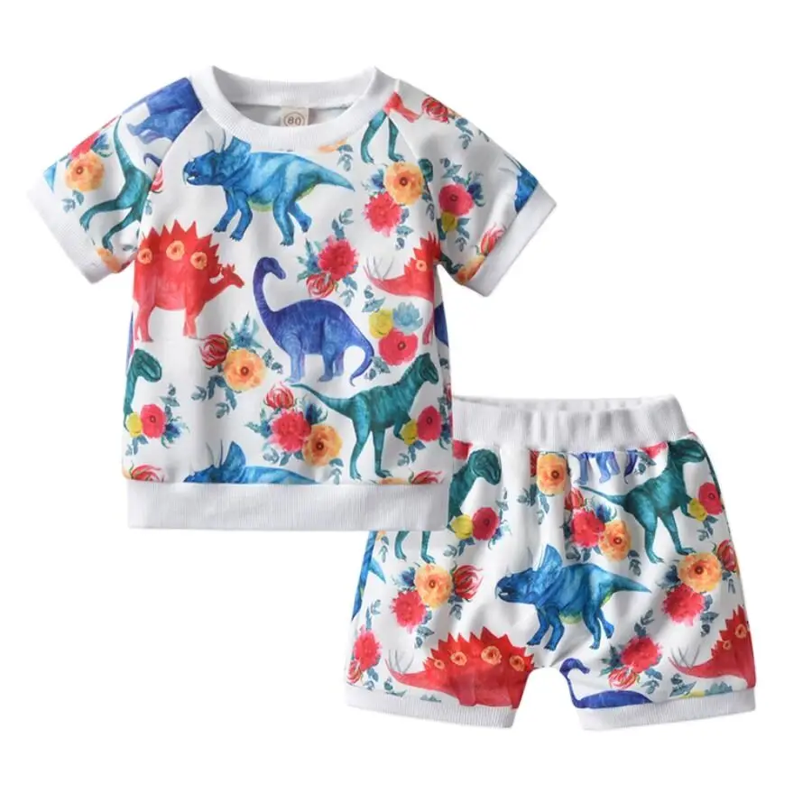 Children Breathable Cotton Short Sleeve Suit Summer Dinosaur Print dress Boys And Girls Casual Sports Cotton Suit 0-6 Years Old
Children Breathable Cotton Short Sleeve Suit Summer Dinosaur Print dress Boys And Girls Casual Sports Cotton Suit 0-6 Years Old