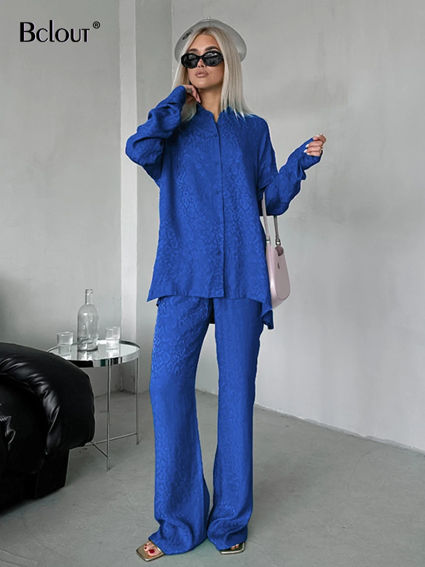 Bclout Fashion Solid Jacquard Pants Sets Womens 2 Pieces Autumn Office Lady Long Sleeve Tops Elegant Party Straight Pants Suits
Bclout Fashion Solid Jacquard Pants Sets Womens 2 Pieces Autumn Office Lady Long Sleeve Tops Elegant Party Straight Pants Suits