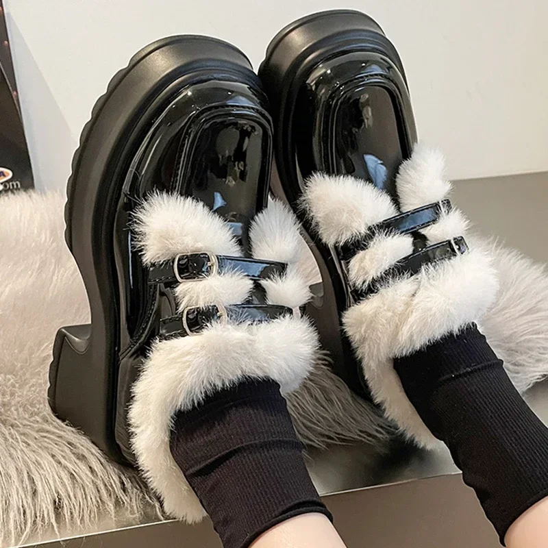 Marie Janes Shoes Women Winter 2024 Designer Platform High Heels Fur Uniform Dress Botas Mujer Plush Party Pumps Femme Zapatos
Marie Janes Shoes Women Winter 2024 Designer Platform High Heels Fur Uniform Dress Botas Mujer Plush Party Pumps Femme Zapatos