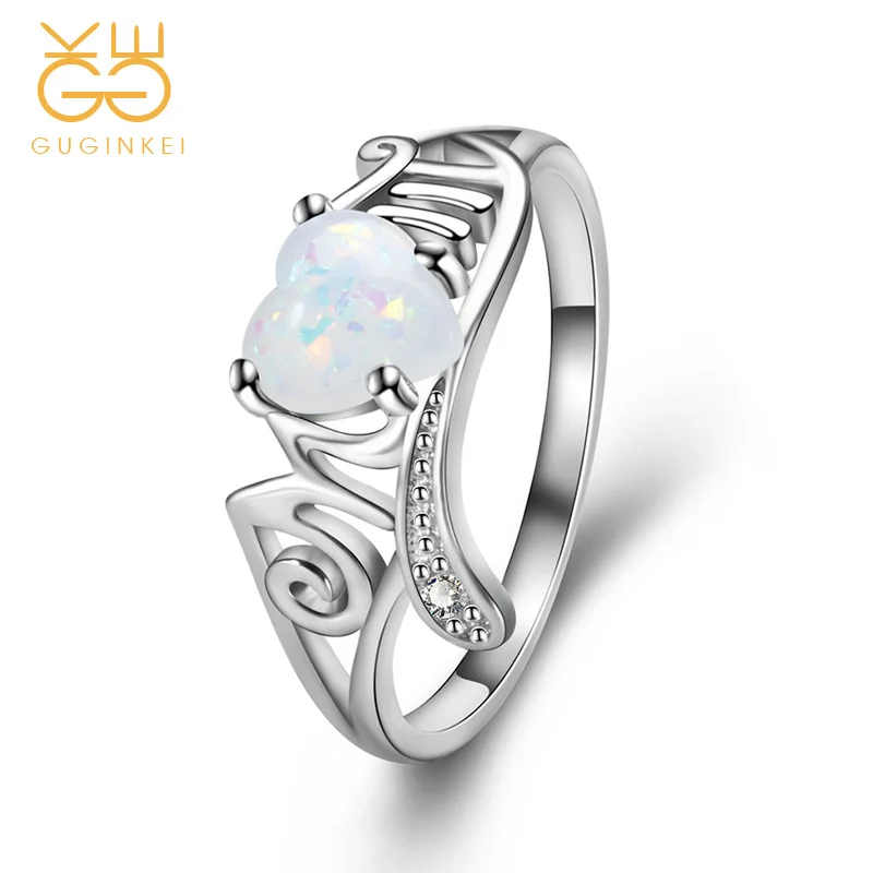 GUGINKEI Fashion Simple Heart-shaped Opal Zircon Classic Luxury Rings Women Wedding Engagement Jewelry 925 Sterling Silver Ring
GUGINKEI Fashion Simple Heart-shaped Opal Zircon Classic Luxury Rings Women Wedding Engagement Jewelry 925 Sterling Silver Ring