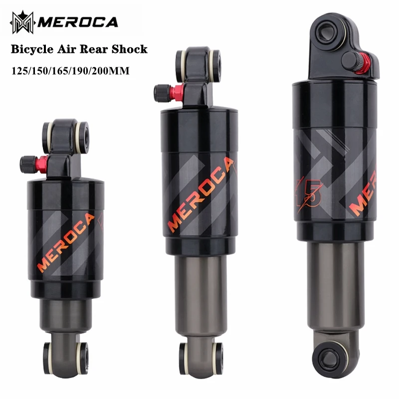 

MEROCA Mountain Bike Air Shock Absorber 125/150/165/190/200MM Ultralight Alloy MTB Scooter Folding Bicycle Rear Shock Bike Parts