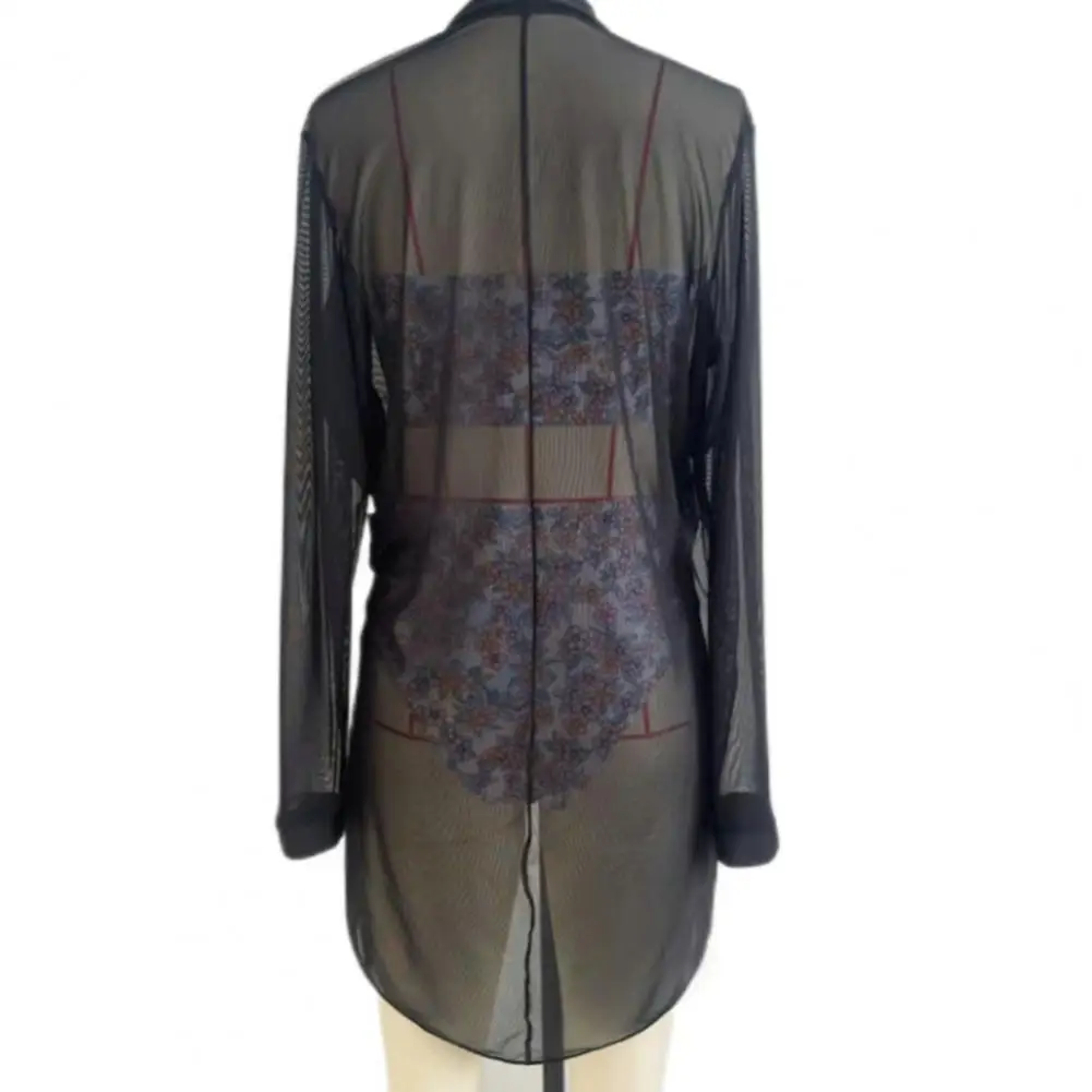 Trendy Beach Shirt Washable See-through Solid Color Sun Protection Shirt Dress Lapel Lightweight Cover Up Shirt Beachwear
Trendy Beach Shirt Washable See-through Solid Color Sun Protection Shirt Dress Lapel Lightweight Cover Up Shirt Beachwear