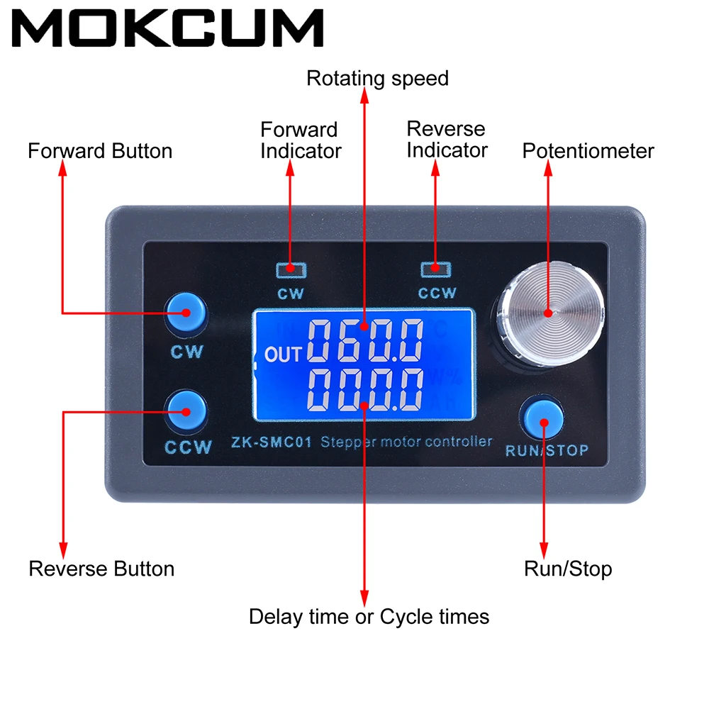 DC 5V-30V CNC Industrial Automatic Stepper Motor Single Axis Controller ZK-SMC01 CNC HD LCD Display Machine
DC 5V-30V CNC Industrial Automatic Stepper Motor Single Axis Controller ZK-SMC01 CNC HD LCD Display Machine