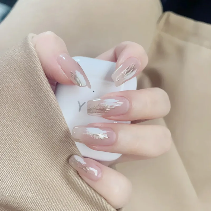 Short False Nail Natural Nude Color Champagne Paintings Fake Nail Tips Full Cover Acrylic For Girls Fingernails
Short False Nail Natural Nude Color Champagne Paintings Fake Nail Tips Full Cover Acrylic For Girls Fingernails