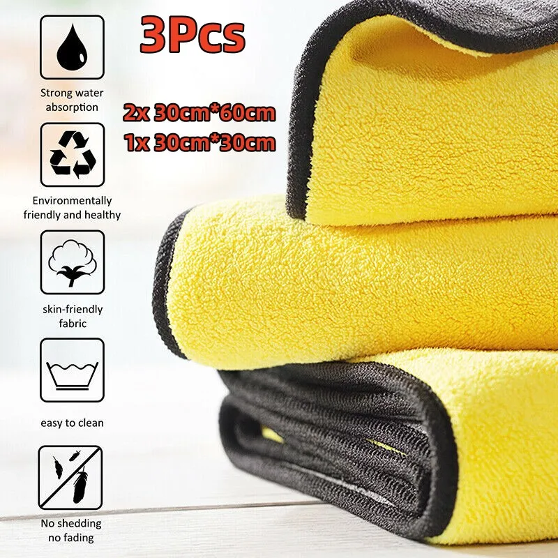 3pcs 600GSM Car Wash Microfiber Towel Auto Cleaning Drying Cloth Car Care Cloth Detailing Thick Wash Towel Extra Soft 30cm*60cm
3pcs 600GSM Car Wash Microfiber Towel Auto Cleaning Drying Cloth Car Care Cloth Detailing Thick Wash Towel Extra Soft 30cm*60cm