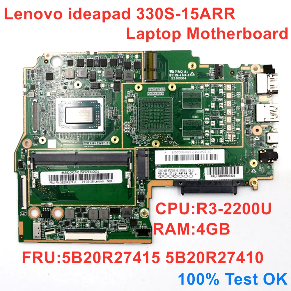 New Original For Lenovo Ideapad 330S-15ARR Laptop UMA Motherboard CPU R3-2200U RAM 4G DDR4 5B20R27415 5B20R27410 100% Test OK
New Original For Lenovo Ideapad 330S-15ARR Laptop UMA Motherboard CPU R3-2200U RAM 4G DDR4 5B20R27415 5B20R27410 100% Test OK